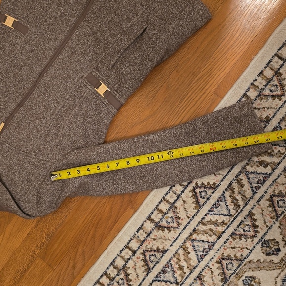 LIZ CLAIBORNE WOMEN'S BEAUTIFUL "TAUPE TWEED" HOODED  WINTER COAT SIZE SMALL - Picture 14 of 16